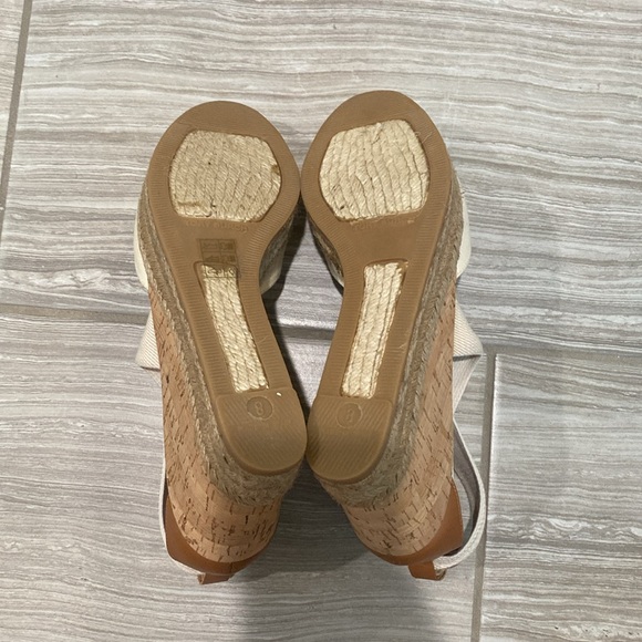 Tory Burch peep toe cork wedge heels ivory NIB espadrille - Picture 4 of 5